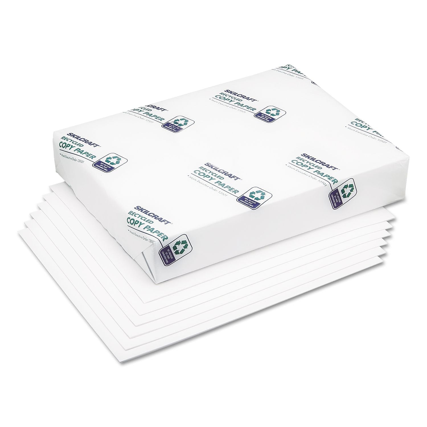 AbilityOne Skilcraft 50% Recycled 8.5" x 11" Bond Paper, 20lb Bond Weight, 500 Sheets/Ream, 10 Reams/Box (NSN0785649)