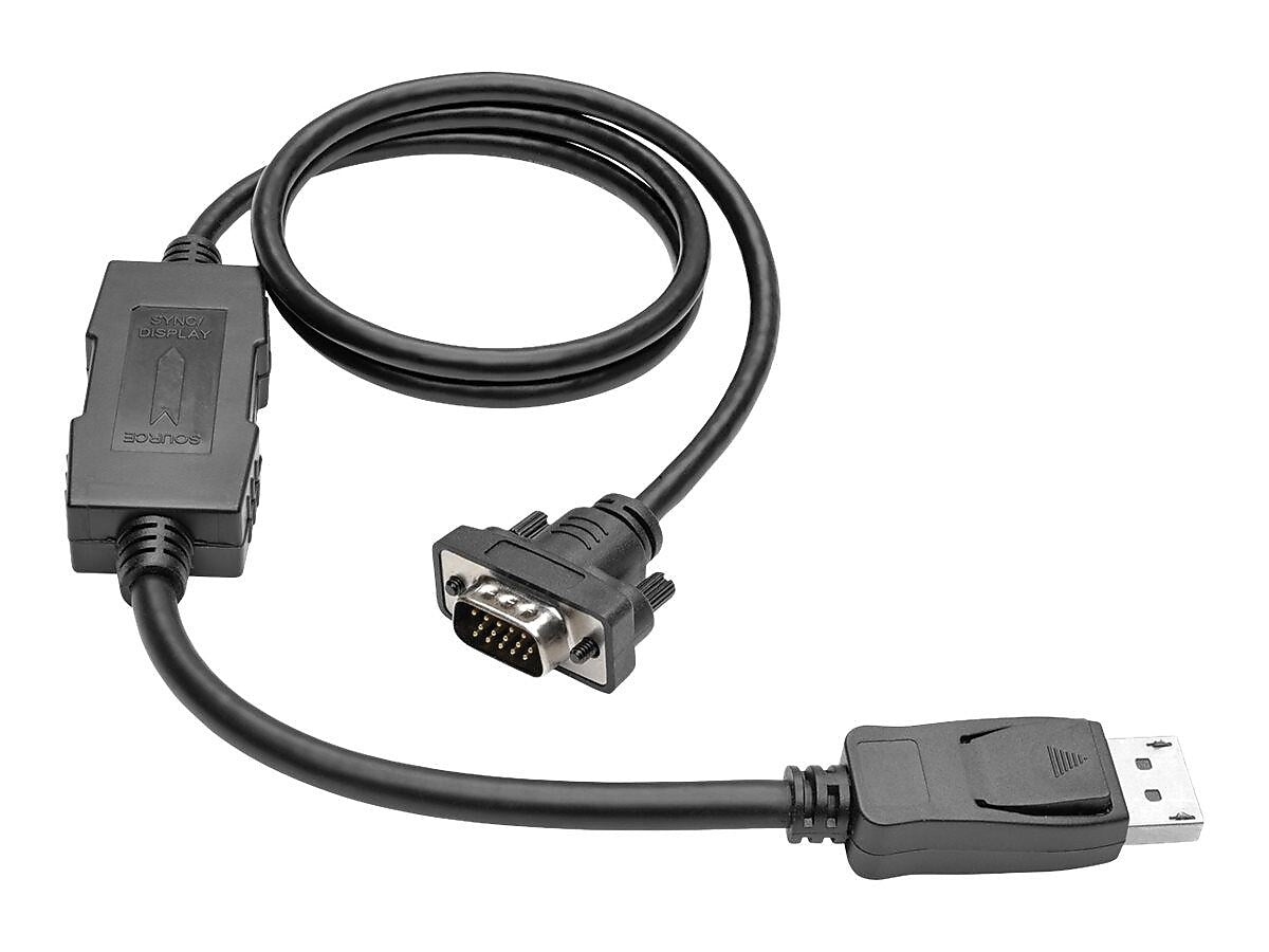 Tripp Lite P581-003-VGA-V2 3' HD-15 VGA/DisplayPort Male/Male Video Cable, Black