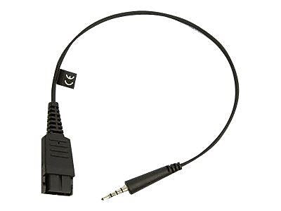 Jabra® Adapter Cable for SPEAK 410 Headset, Quick Disconnect to 3.5 mm Mini-Phone Male/Male, Black (8800-00-99)