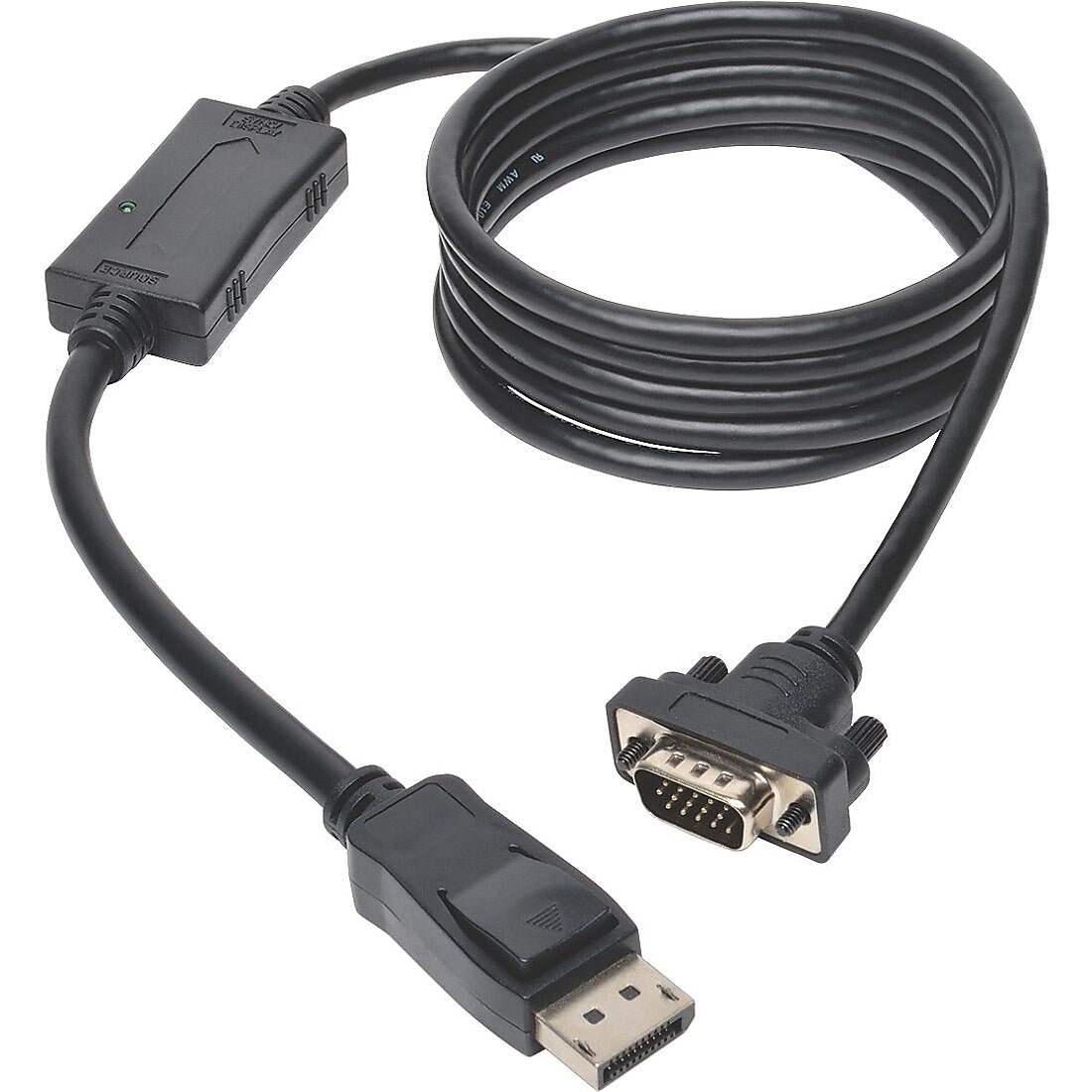 Tripp Lite P581-006-VGA-V2 6' DisplayPort/HD-15 VGA Male/Male Video Cable, Black