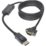 Tripp Lite P581-006-VGA-V2 6' DisplayPort/HD-15 VGA Male/Male Video Cable, Black