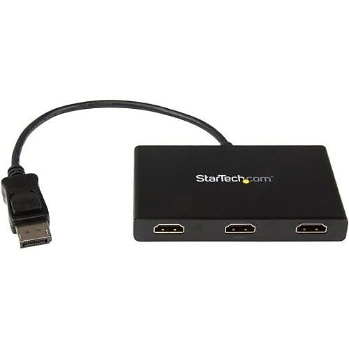 StarTech.com® MSTDP123HD DisplayPort to 3x HDMI Multi Stream Transport Hub, Black