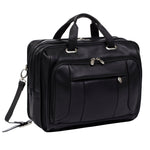 McKlein S Series Leather Briefcase, Laptop Compatible, TSA Checkpoint Friendly, Black (15715)