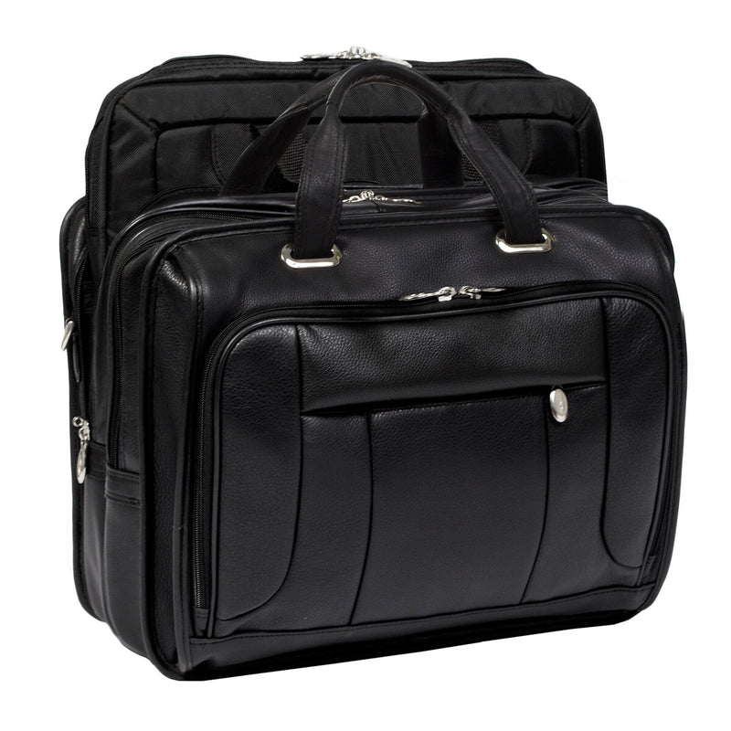 McKlein S Series Leather Briefcase, Laptop Compatible, TSA Checkpoint Friendly, Black (15715)