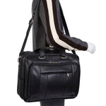 McKlein S Series Leather Briefcase, Laptop Compatible, TSA Checkpoint Friendly, Black (15715)