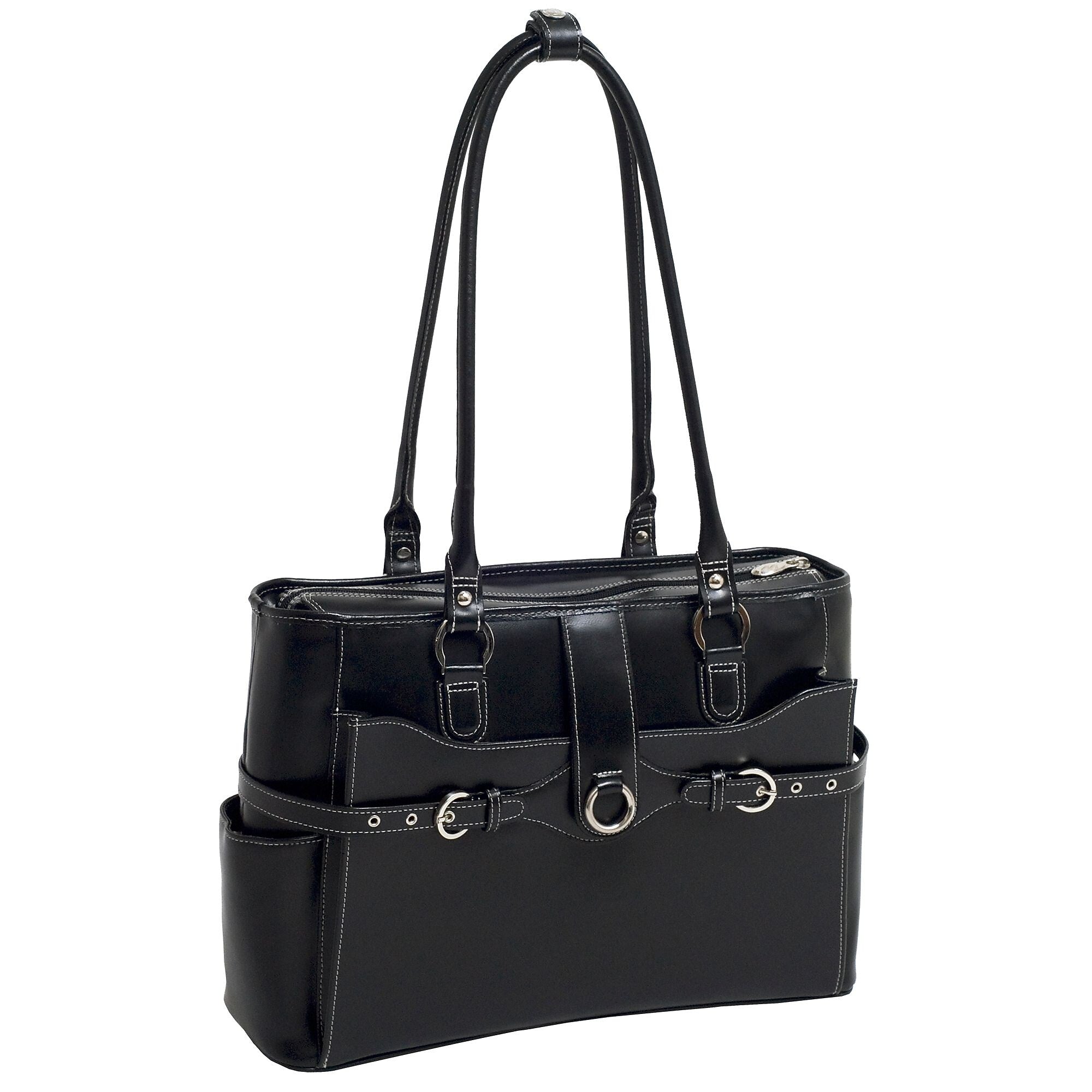 McKlein WILLOW SPRINGS W Series Leather Briefcase, Laptop Compatible, Black (96565)