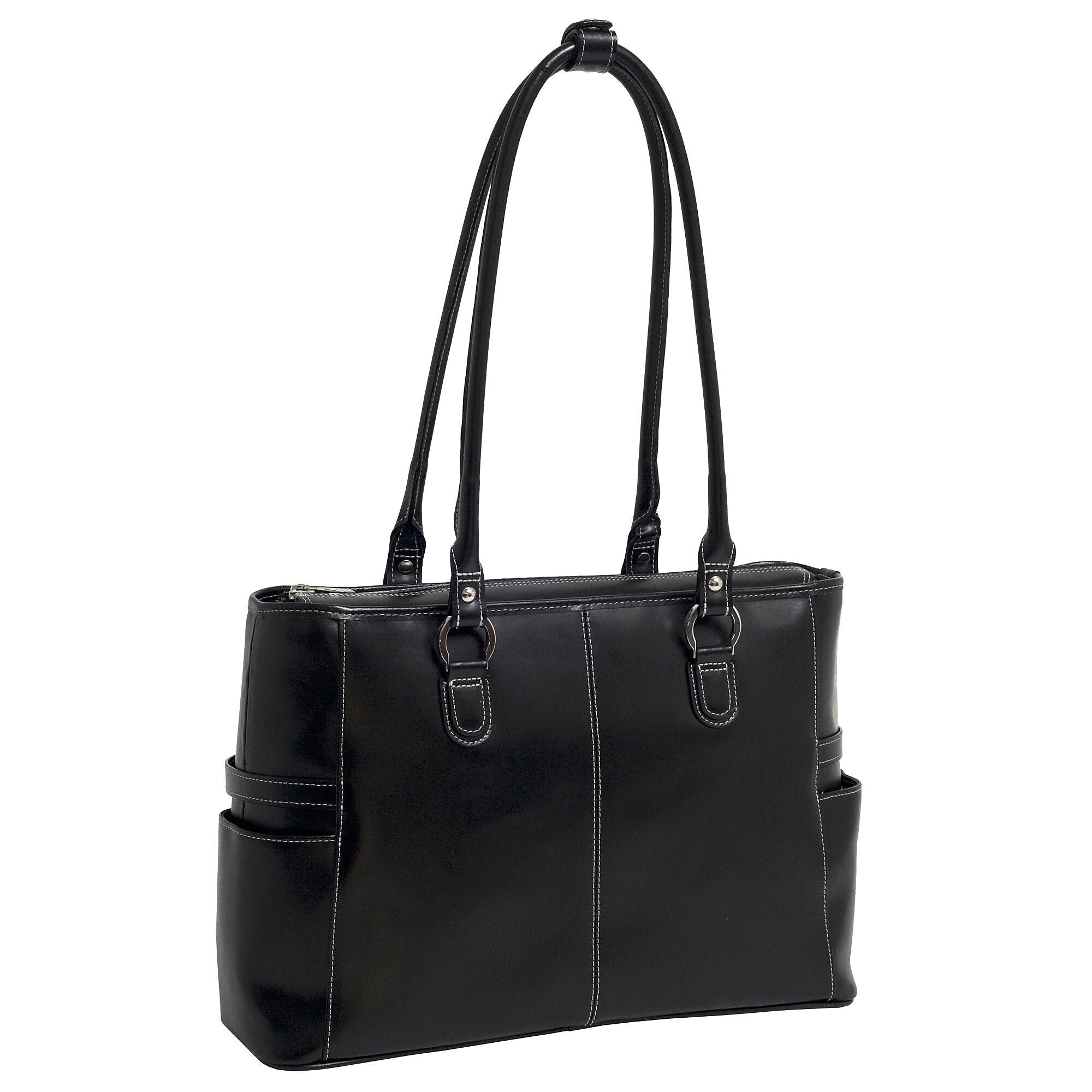 McKlein WILLOW SPRINGS W Series Leather Briefcase, Laptop Compatible, Black (96565)