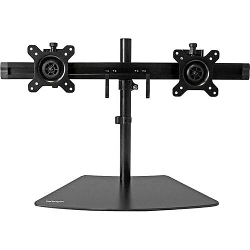 StarTech Dual Monitor Stand, Adjustable Arm, Up to 24", Black (ARMBARDUO)