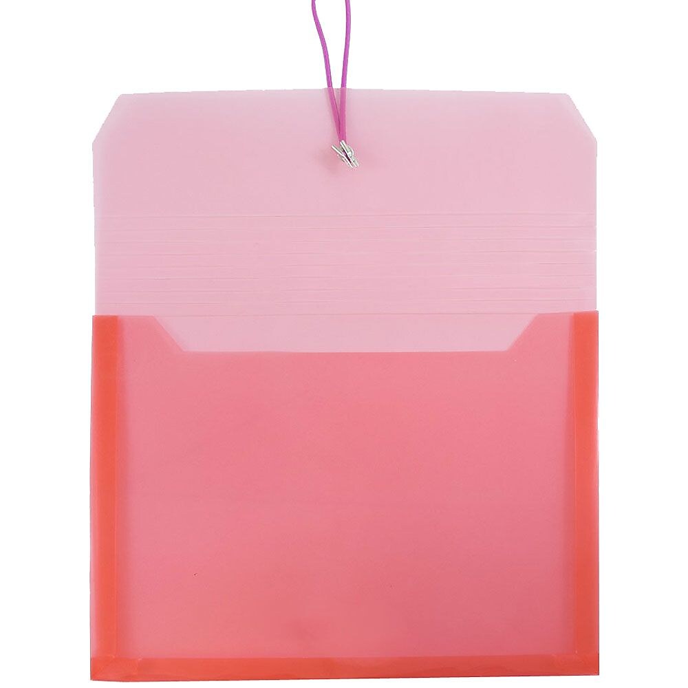 JAM Paper Standard Plastic Document File, Letter, Red (218E25RE)