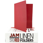 JAM Paper 2-Pocket Textured Linen Business Folders, Red, 25/Pack (386LREA)