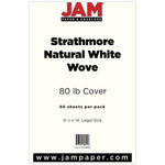 JAM Paper 80 lb. Cardstock Paper, 8.5" x 14", Natural White, 50 Sheets/Pack (17428899)