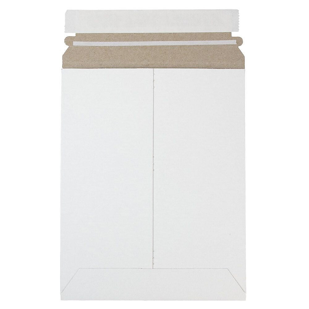 JAM Paper® Stay-Flat Photo Mailer Stiff Envelopes with Self-Adhesive Closure, 7 x 9, White, 6 Rigid Mailers/Pack (1456649B)