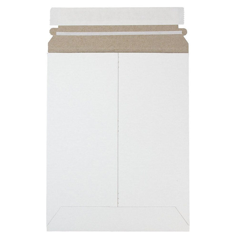 JAM Paper® Stay-Flat Photo Mailer Stiff Envelopes with Self-Adhesive Closure, 7 x 9, White, 6 Rigid Mailers/Pack (1456649B)