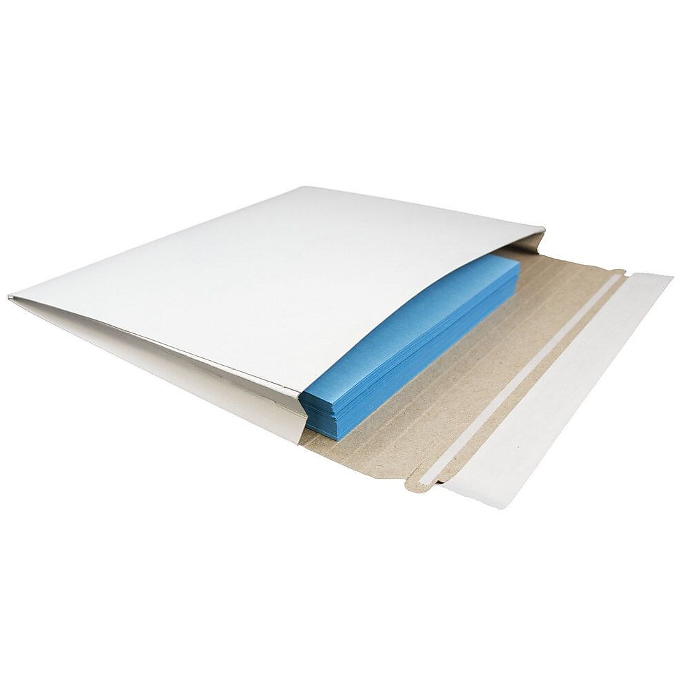 JAM Paper® Expandable Photo Mailer Envelopes with Self-Adhesive Closure, 10 x 7.75 x 1, White, 6 Rigid Mailers/Pack (18906705B)
