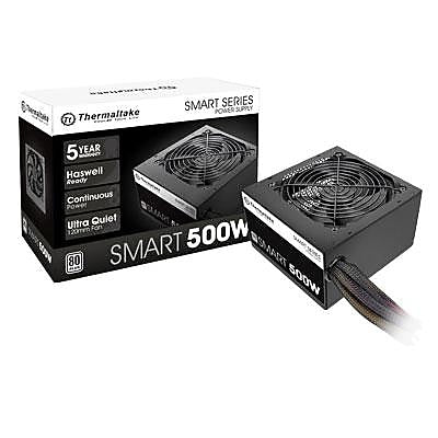 Thermaltake Smart Power Supply for Intel ATX 12V v2.3 Motherboard, 500 W, Black (PSSPD0500NPCWUS)
