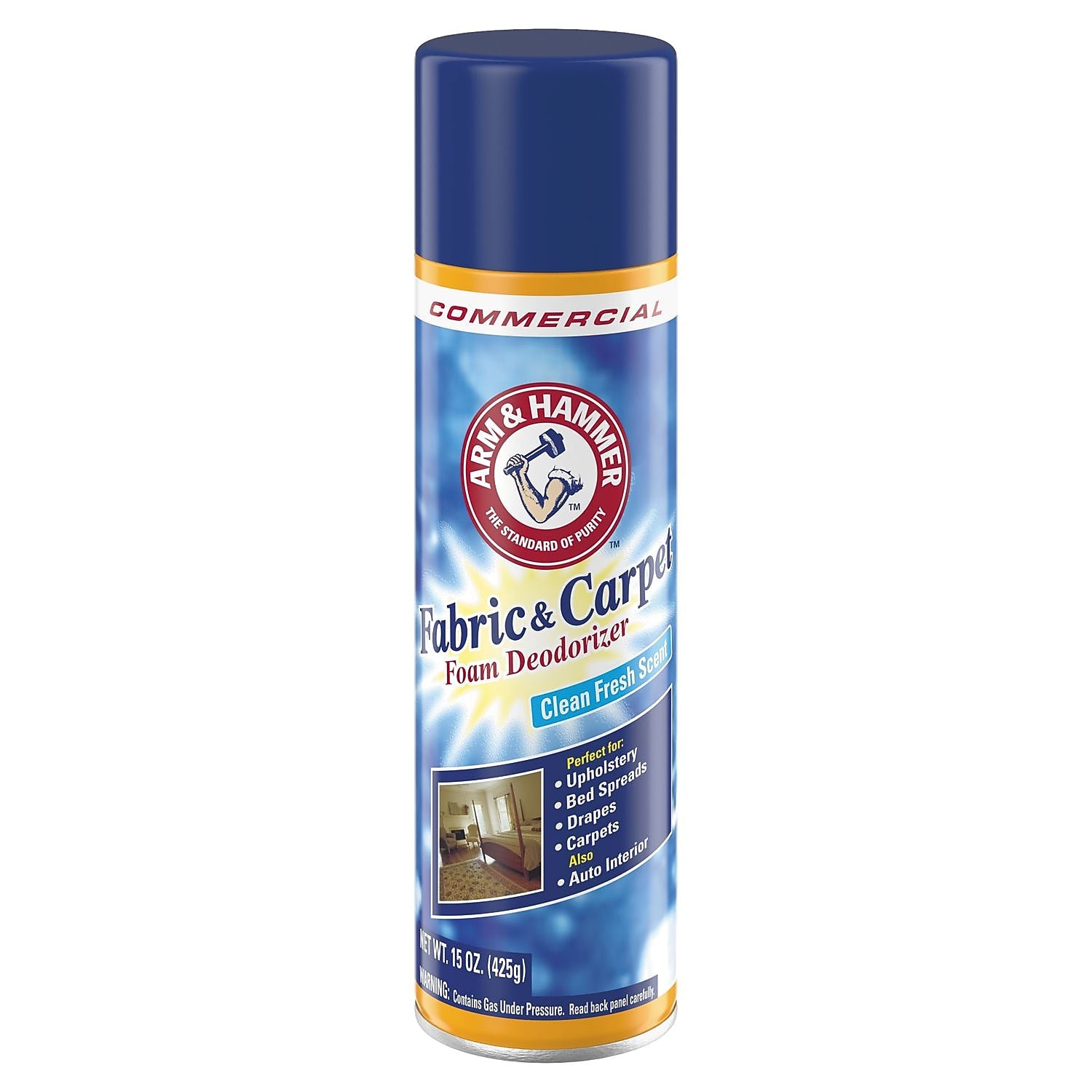 Arm & Hammer Fabric And Carpet Foam Deodorizer, Fresh Scent, 15 Oz Aerosol, 8/Carton (CDC3320000514CT)