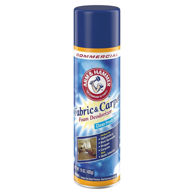 Arm & Hammer Fabric And Carpet Foam Deodorizer, Fresh Scent, 15 Oz Aerosol, 8/Carton (CDC3320000514CT)
