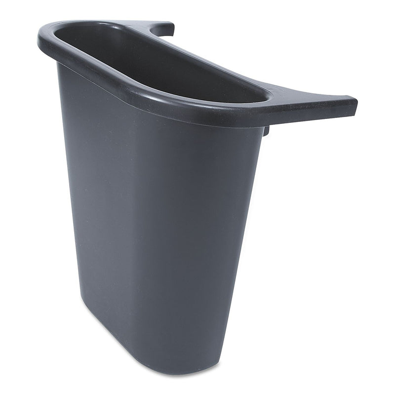 Rubbermaid Commercial Saddle Basket Recycling Bin, Rectangular, Black, 7 1/4"w X 10 3/5"d X 11 1/2"h