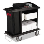 Rubbermaid Cleaning 3-Shelf Cleaning Cart with Vinyl Bag, 25 gal. (RCP6190BLA)