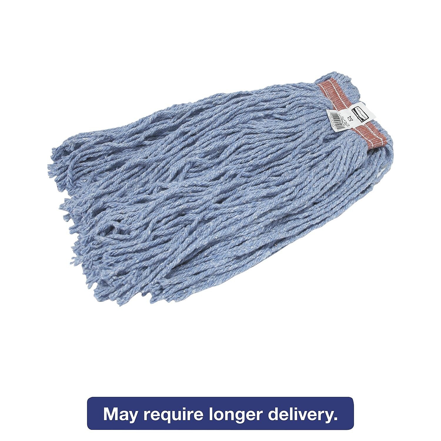Rubbermaid Commercial Cut-End Blend Mop Head, Cotton/synthetic, Blue, 20 Oz, 1-In. Headband, 12/carton