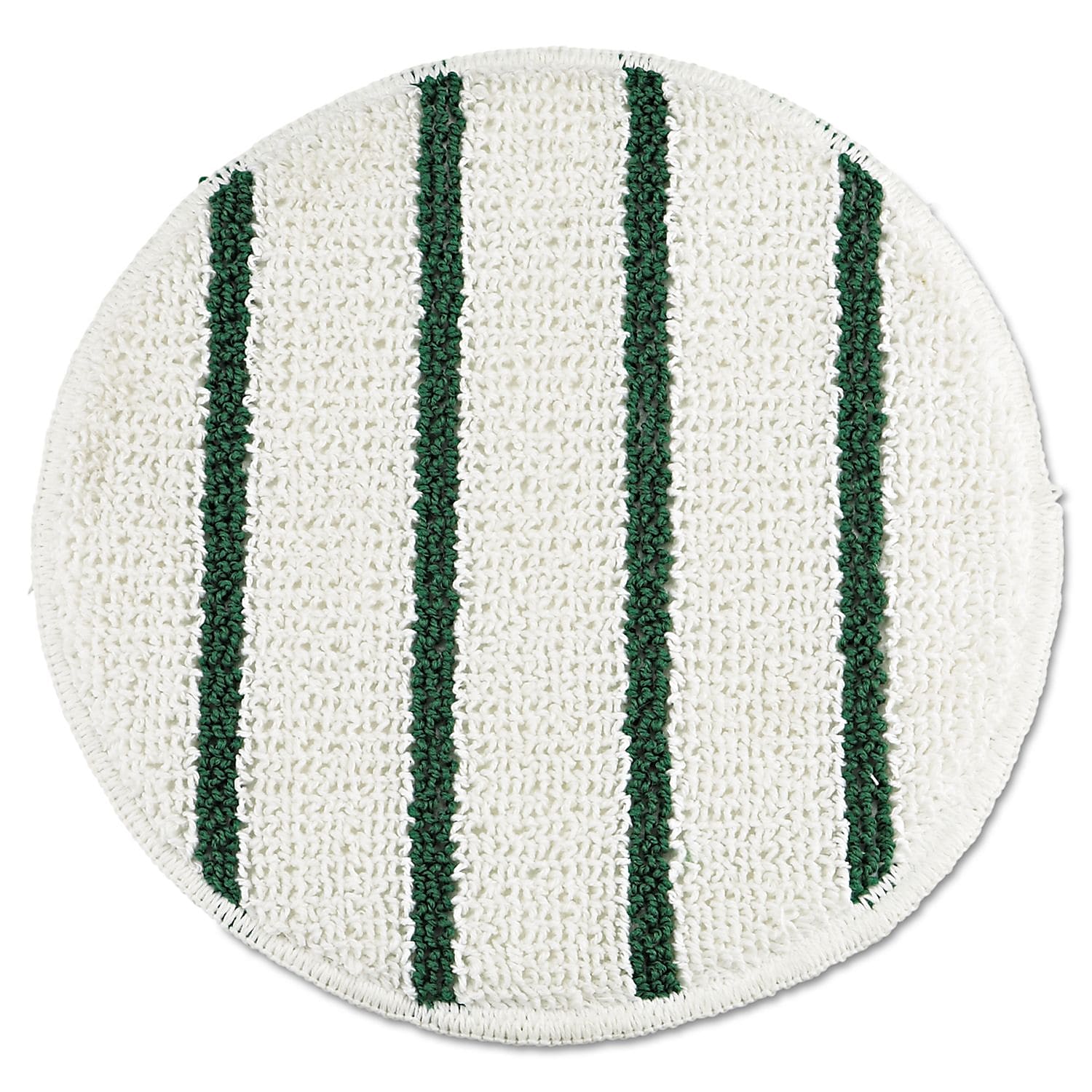 Rubbermaid Low Profile Scrub-Strip Carpet Bonnet, 19" Dia, White/green
