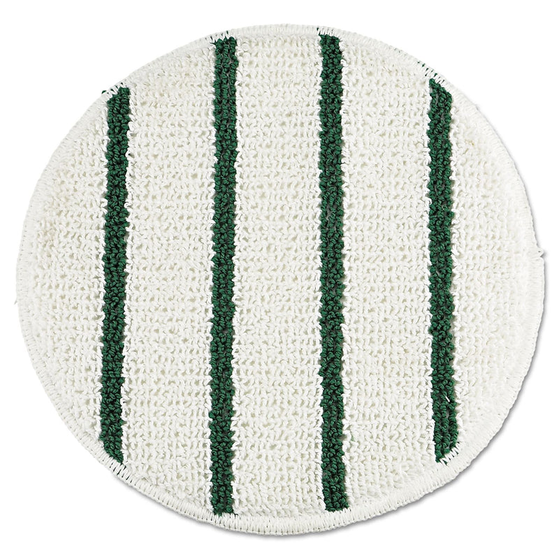 Rubbermaid Low Profile Scrub-Strip Carpet Bonnet, 19" Dia, White/green