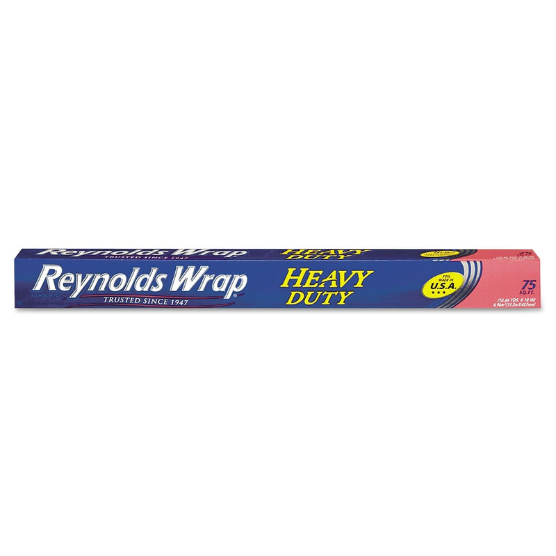Reynolds Wrap Heavy Duty Aluminum Foil Roll, 18" X 75 Ft, Silver, 20/carton