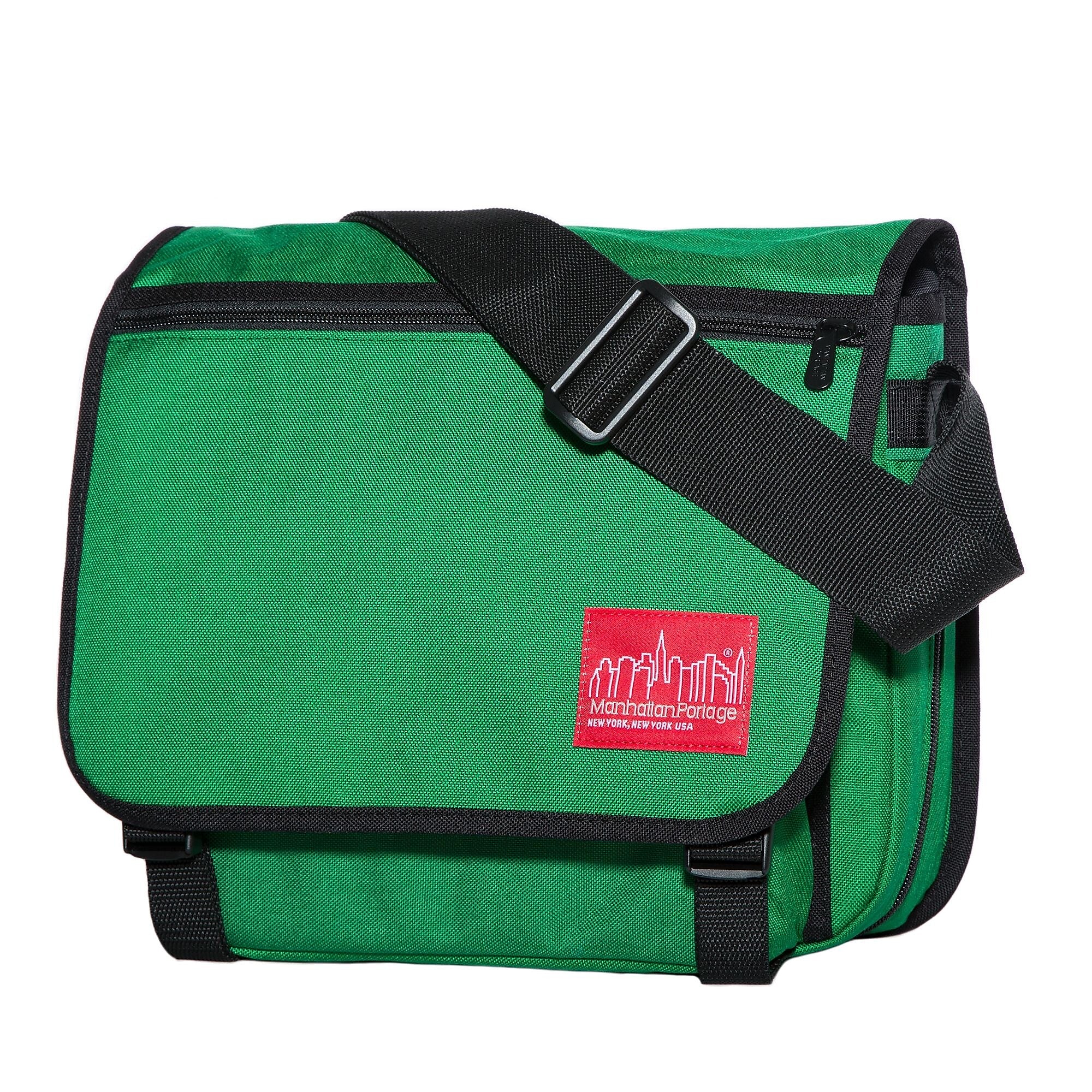 Manhattan Portage Europa Fabric Water Resistant Messenger Bag, TSA Checkpoint Friendly, Green (1435Z-C GRN)