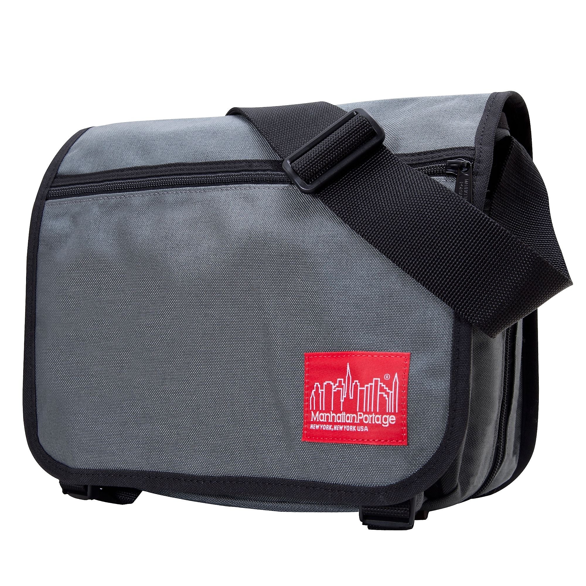 Manhattan Portage Europa Fabric Water Resistant Messenger Bag, TSA Checkpoint Friendly, Gray (1435Z-C GRY)