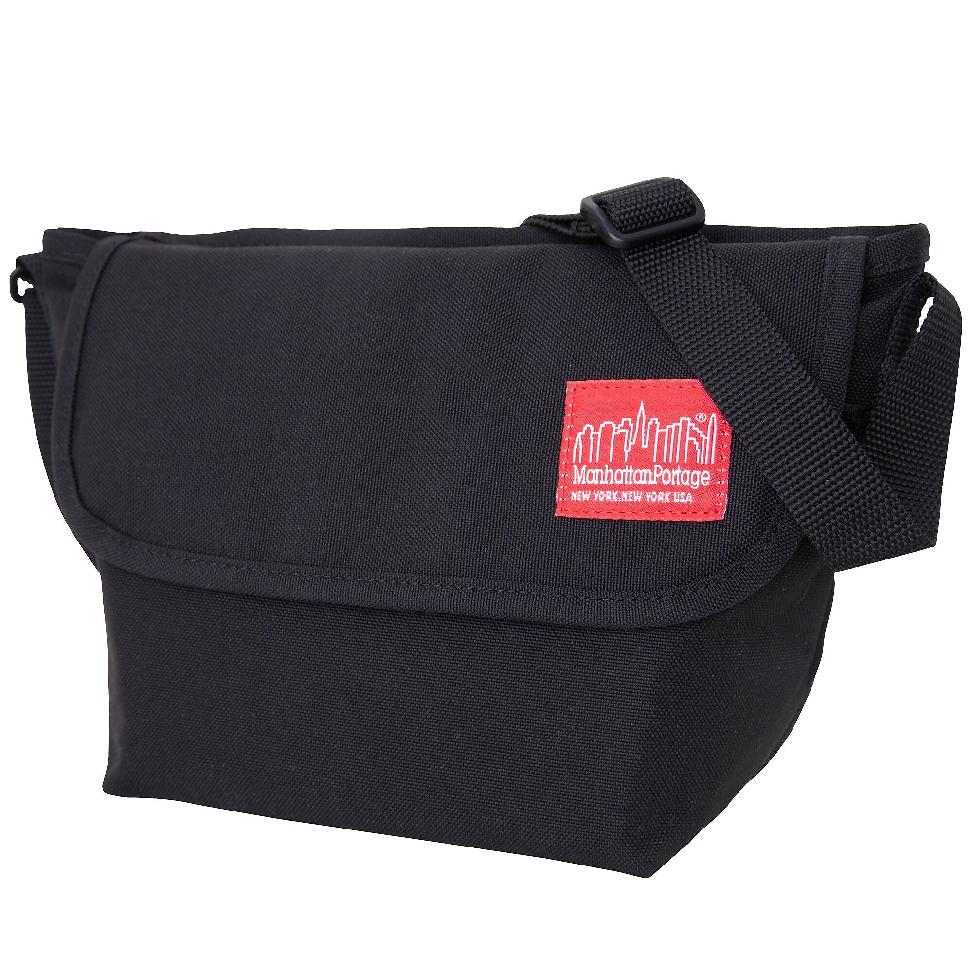 Manhattan Portage Nylon Water Resistant Messenger Bag, TSA Checkpoint Friendly, Black (1603 BLK)