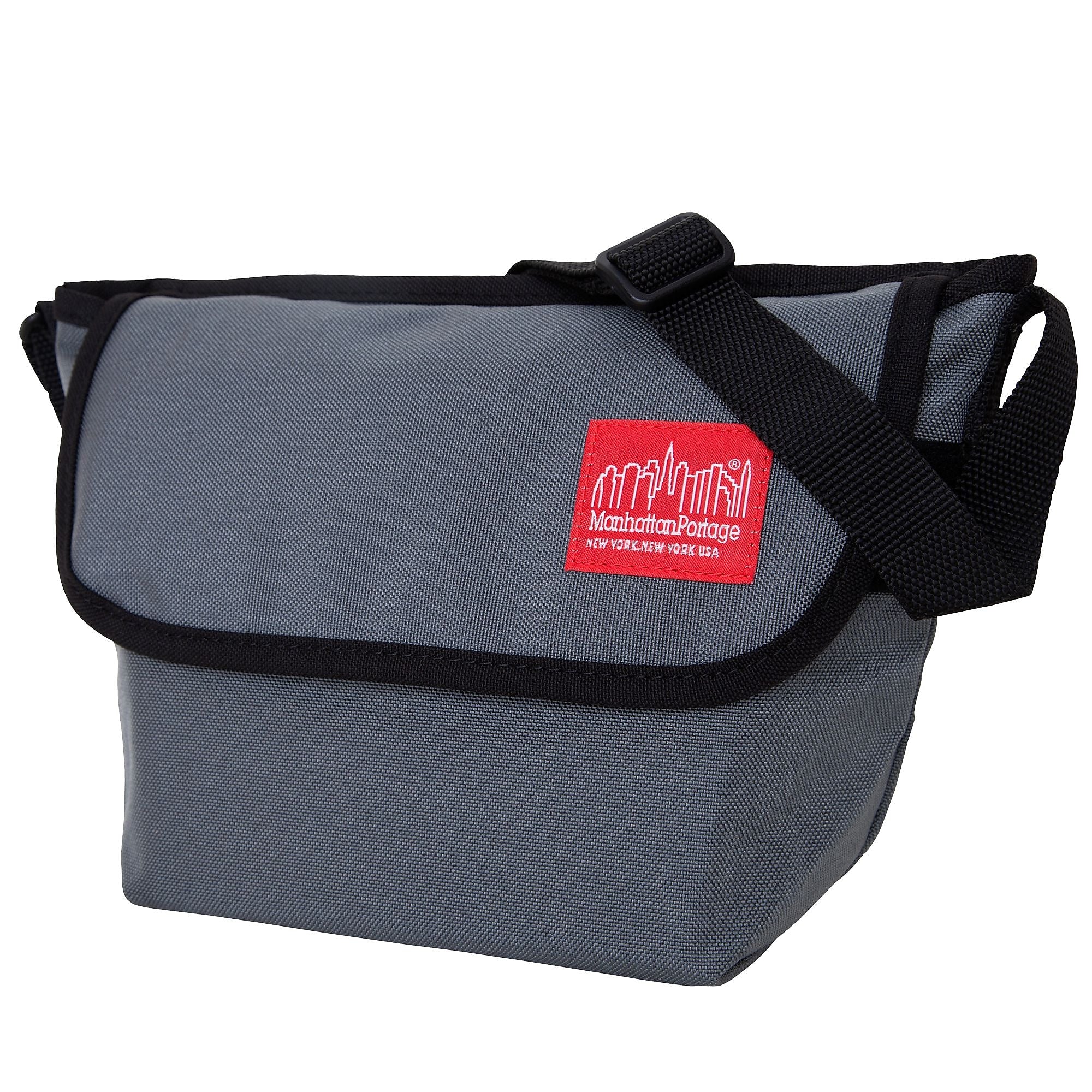 Manhattan Portage Nylon Water Resistant Messenger Bag, TSA Checkpoint Friendly, Gray (1603 GRY)
