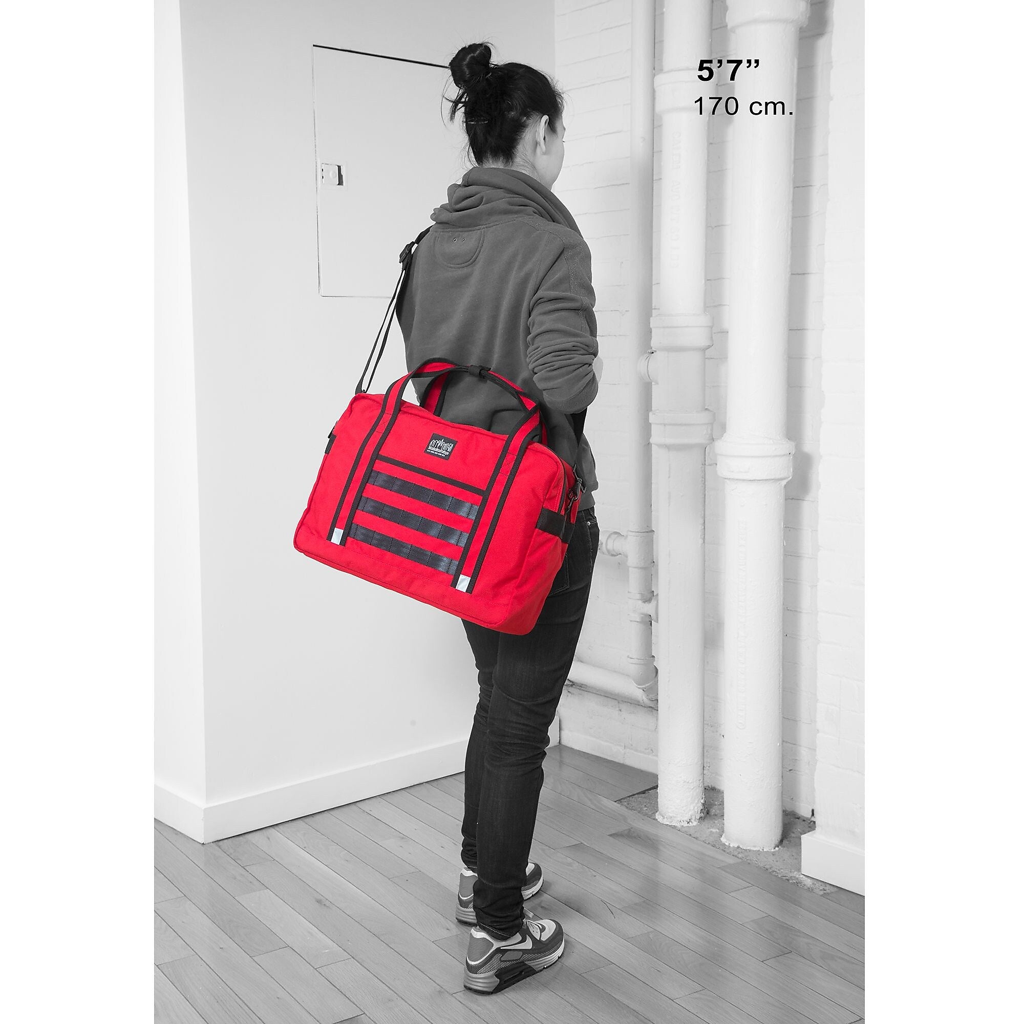 Manhattan Portage Yorkville 15" Fabric Laptop Bag, Red (1628-BL RED)