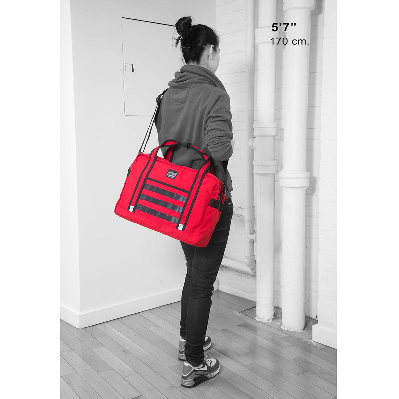 Manhattan Portage Yorkville 15" Fabric Laptop Bag, Red (1628-BL RED)