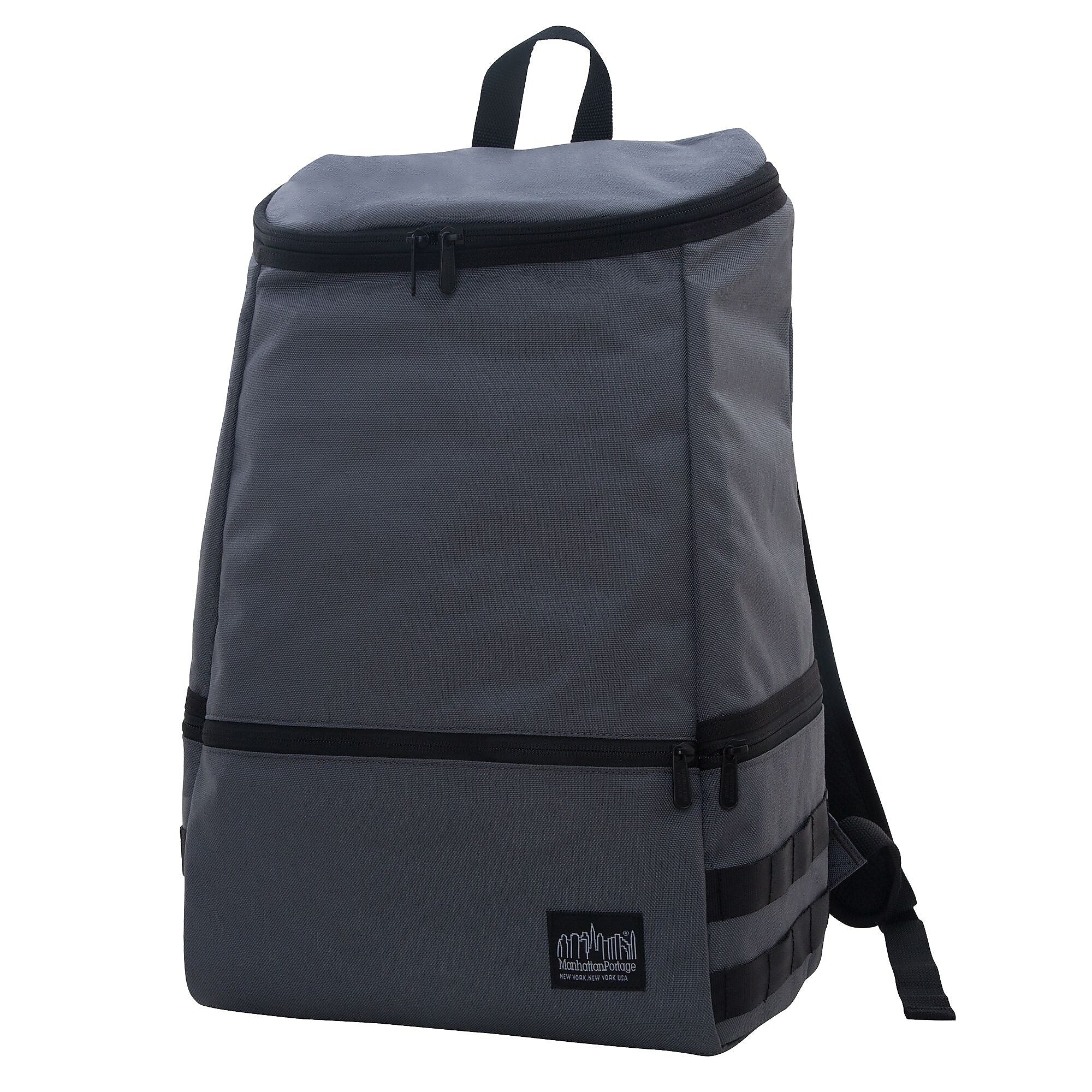 Manhattan Portage North End Laptop Backpack, Medium, Gray (2211-BL GRY)