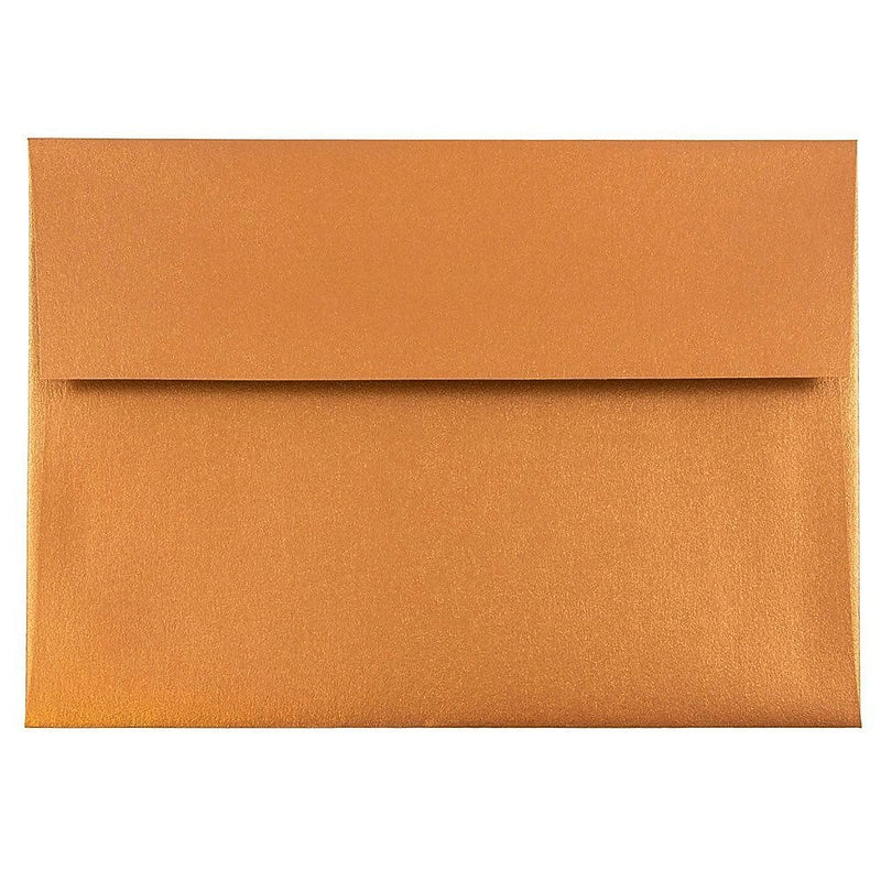 JAM Paper A8 Metallic Invitation Envelopes, 5.5 x 8.125, Stardream Copper, 25/Pack (9844)