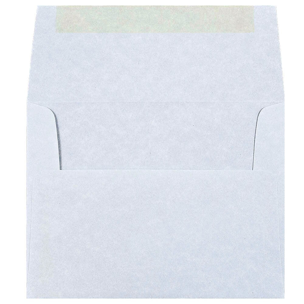 JAM Paper A2 Parchment Invitation Envelopes, 4.375 x 5.75, Blue Recycled, Bulk 1000/Carton (10197B)