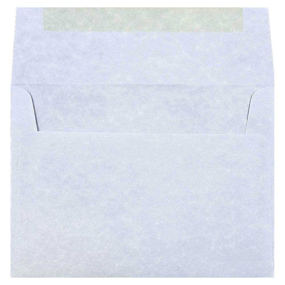 JAM Paper® A7 Parchment Invitation Envelopes, 5.25 x 7.25, Blue Recycled, 25/Pack (10379)