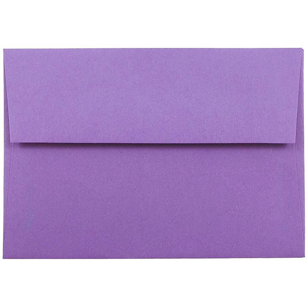 JAM Paper® Blank Greeting Cards Set, 4Bar A1 Size, 3.625 x 5.125, Violet Purple Recycled, 25/Pack (304624533)