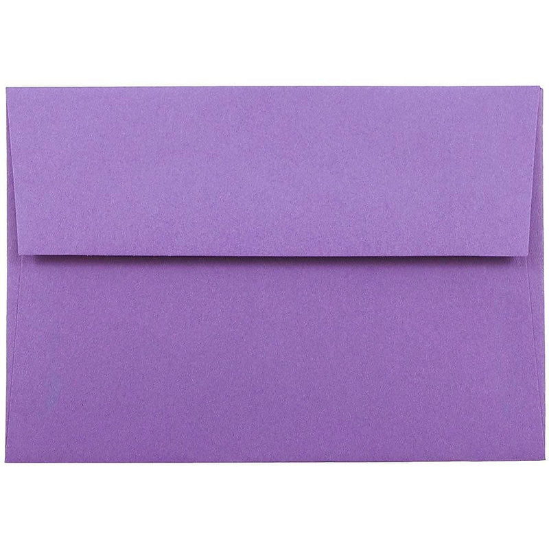 JAM Paper® Blank Greeting Cards Set, 4Bar A1 Size, 3.625 x 5.125, Violet Purple Recycled, 25/Pack (304624533)