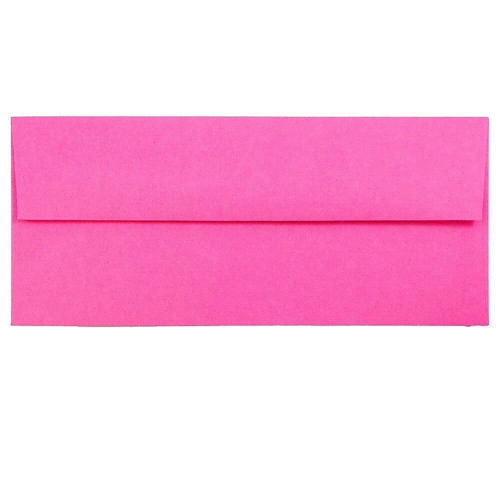 JAM Paper #10 Invitation Envelope, 4 1/8" x 9 1/2", Fuchsia Pink, 1000/Carton (15847B)