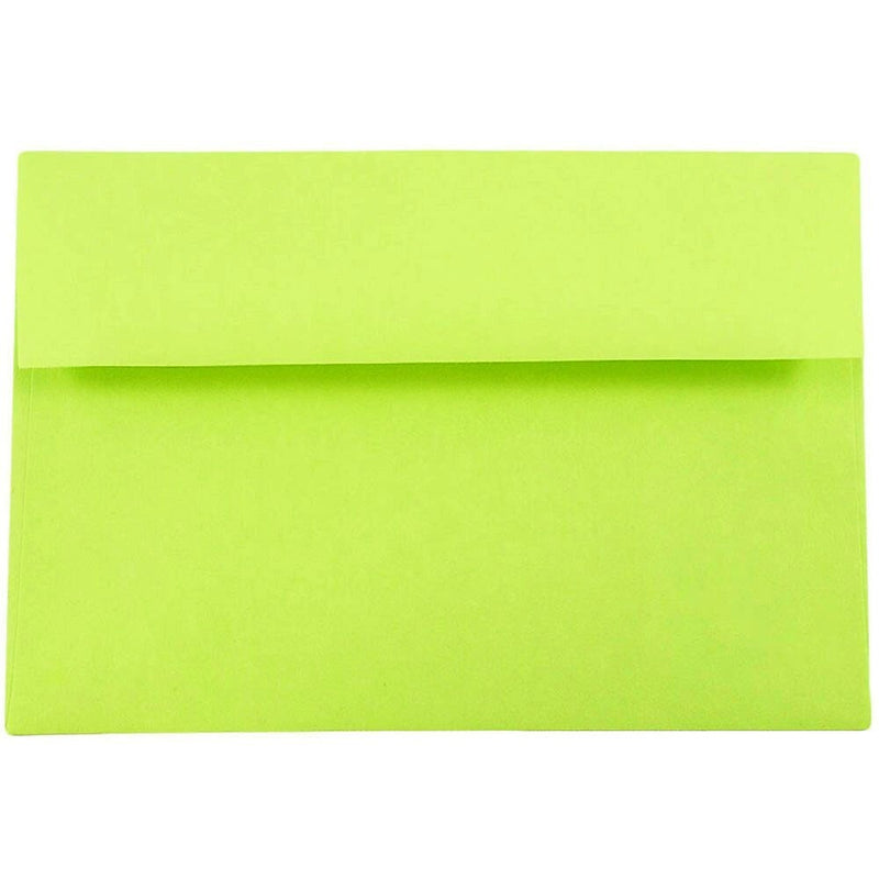 JAM Paper A8 Colored Invitation Envelopes, 5.5 x 8.125, Ultra Lime Green, Bulk 1000/Carton (15955B)