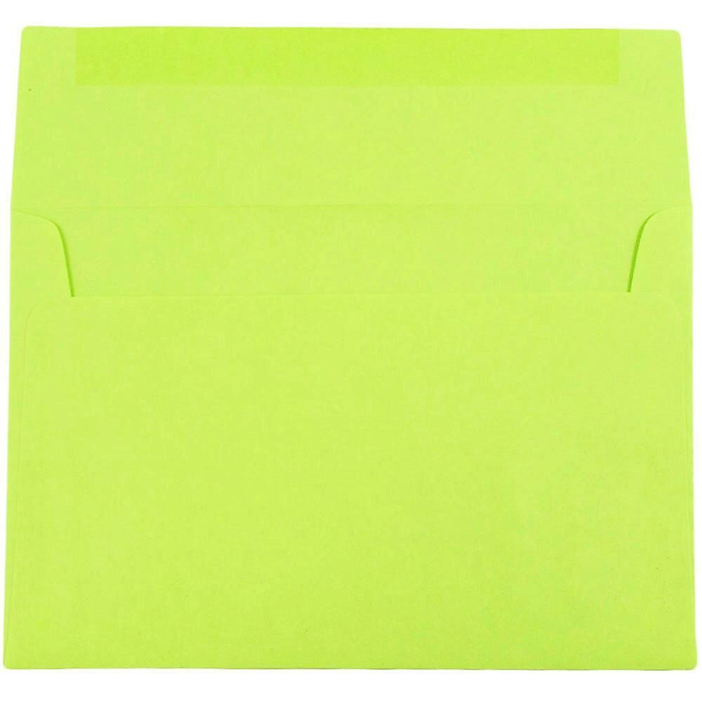 JAM Paper A8 Colored Invitation Envelopes, 5.5 x 8.125, Ultra Lime Green, Bulk 1000/Carton (15955B)