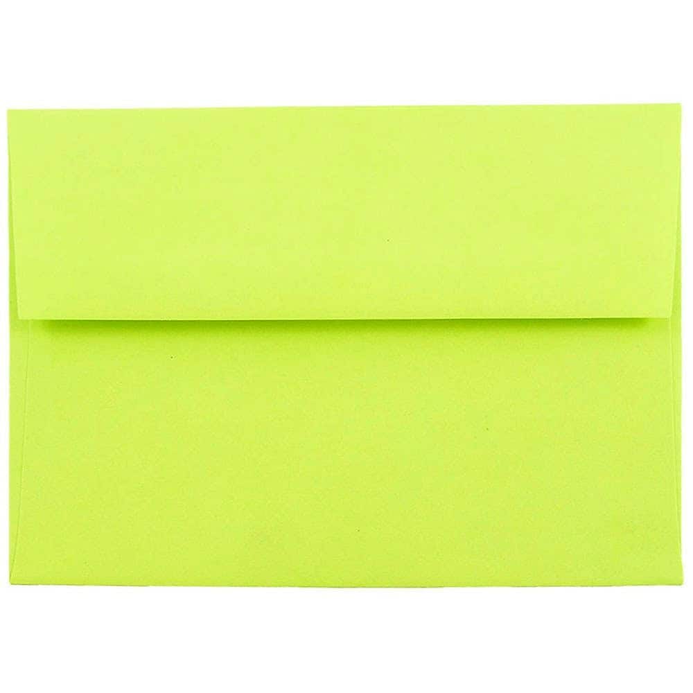 JAM Paper A6 Colored Invitation Envelopes, 4.75 x 6.5, Ultra Lime Green, Bulk 1000/Carton (52610B)