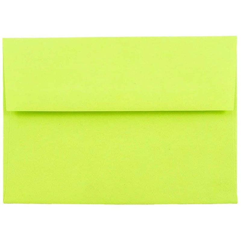 JAM Paper A6 Colored Invitation Envelopes, 4.75 x 6.5, Ultra Lime Green, Bulk 1000/Carton (52610B)