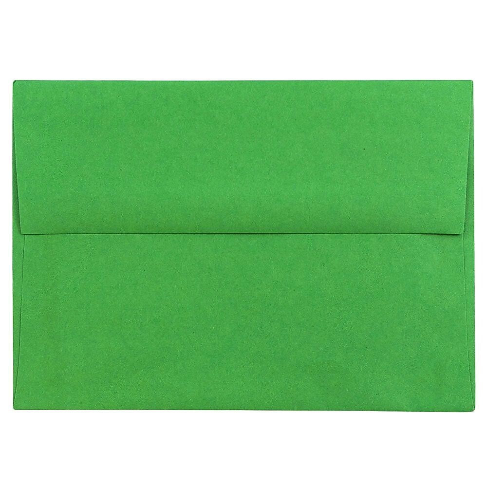 JAM Paper A6 Colored Invitation Envelopes, 4.75 x 6.5, Green Recycled, 25/Pack (67195)