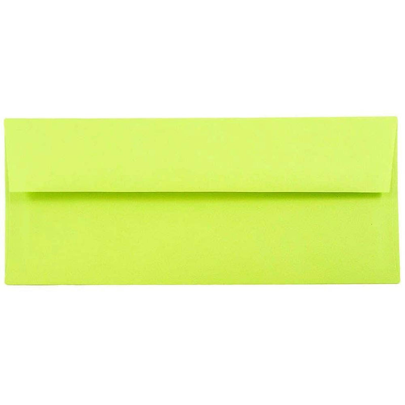 JAM Paper #10 Business Envelope, 4 1/8" x 9 1/2", Lime Green, 25/Pack (71091)