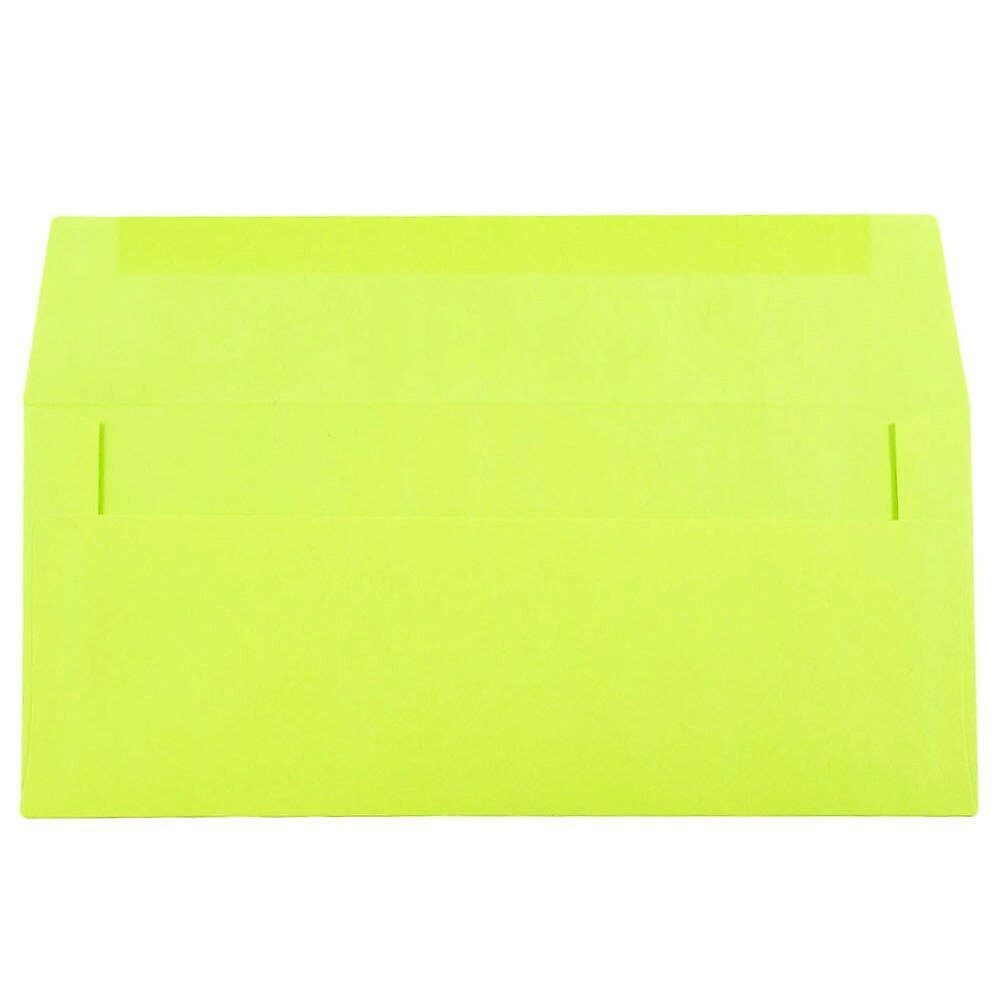 JAM Paper #10 Business Envelope, 4 1/8" x 9 1/2", Lime Green, 25/Pack (71091)