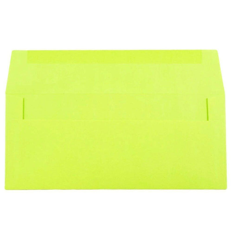 JAM Paper #10 Business Envelope, 4 1/8" x 9 1/2", Lime Green, 25/Pack (71091)
