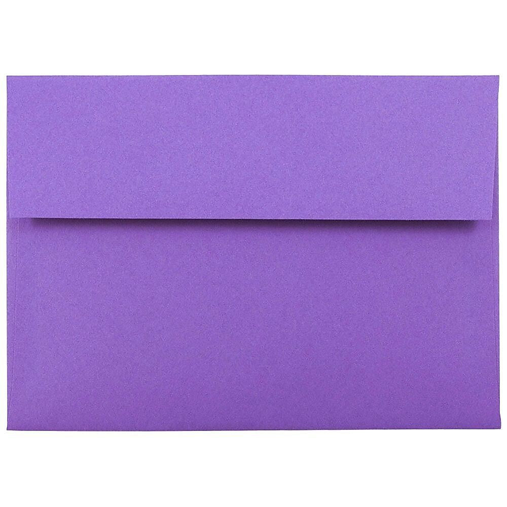 JAM Paper A7 Colored Invitation Envelopes, 5 1/4" x 7 1/4", Violet Purple Recycled, Bulk 1000/Carton (80278B)