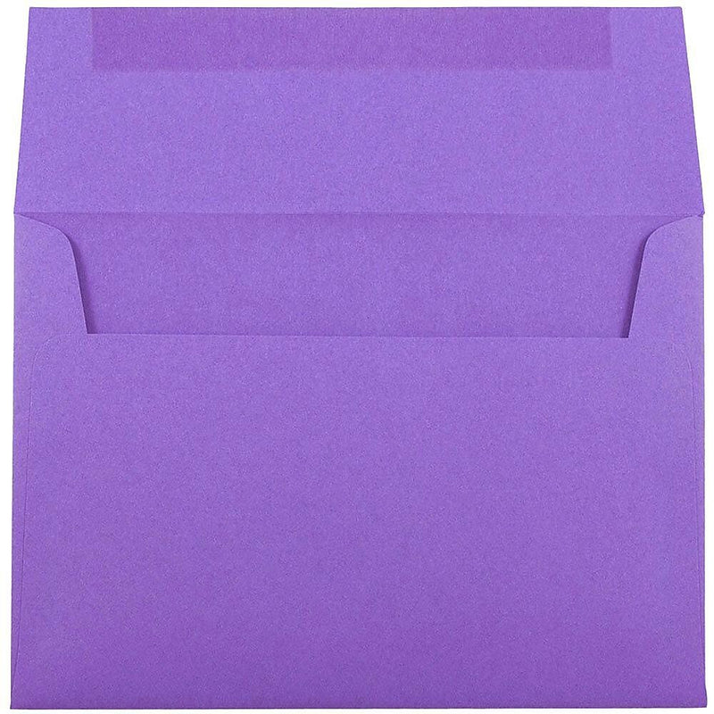 JAM Paper A7 Colored Invitation Envelopes, 5 1/4" x 7 1/4", Violet Purple Recycled, Bulk 1000/Carton (80278B)
